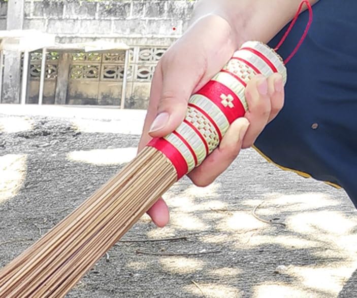 AW BROOMS 2 Piece 32 inch Multi-Surface Sturdy Outdoor Authentic Coconut Leaf Broom Asian Heavy Duty Broom Thai Natural Coconut Leaf Broom (Country Rustic) - Image 5